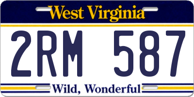 WV license plate 2RM587