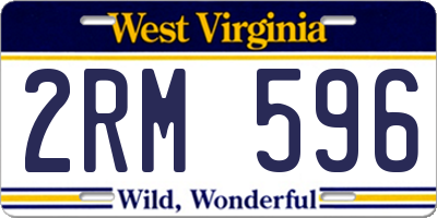 WV license plate 2RM596