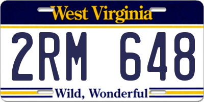 WV license plate 2RM648