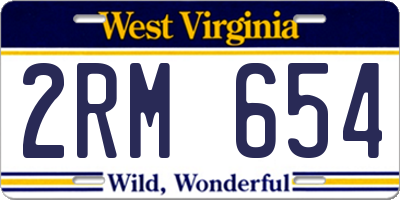WV license plate 2RM654