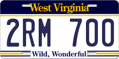 WV license plate 2RM700