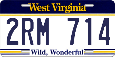 WV license plate 2RM714