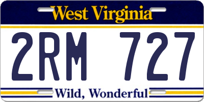 WV license plate 2RM727