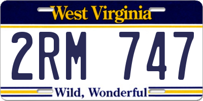WV license plate 2RM747