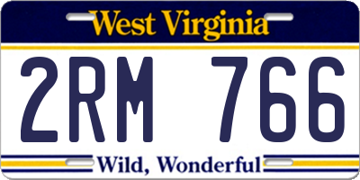 WV license plate 2RM766