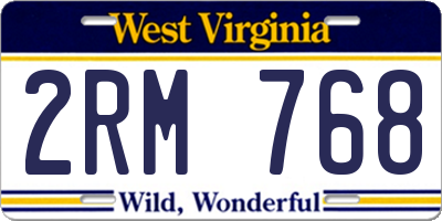 WV license plate 2RM768