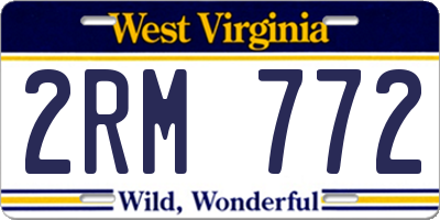 WV license plate 2RM772