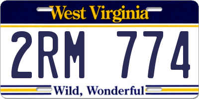 WV license plate 2RM774