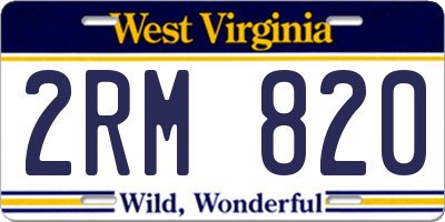 WV license plate 2RM820