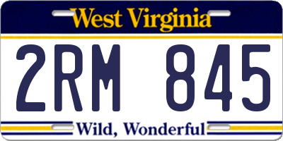 WV license plate 2RM845