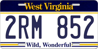 WV license plate 2RM852