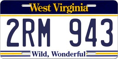 WV license plate 2RM943