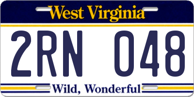 WV license plate 2RN048