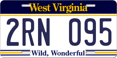 WV license plate 2RN095