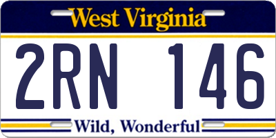 WV license plate 2RN146
