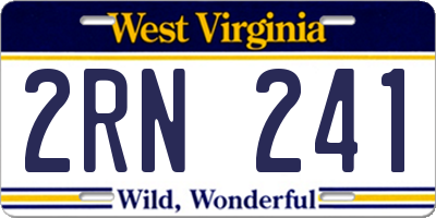 WV license plate 2RN241