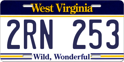 WV license plate 2RN253