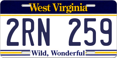 WV license plate 2RN259