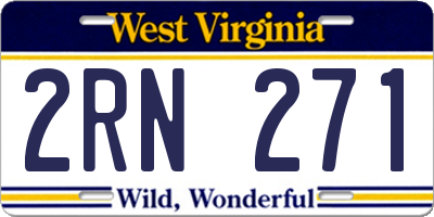WV license plate 2RN271