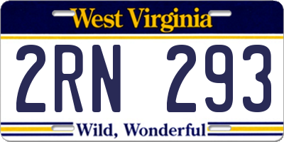 WV license plate 2RN293