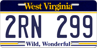 WV license plate 2RN299