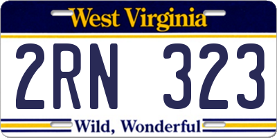 WV license plate 2RN323