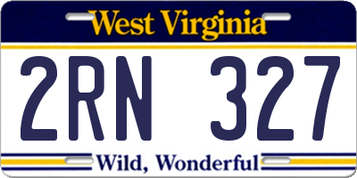WV license plate 2RN327