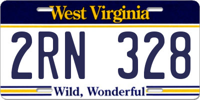 WV license plate 2RN328