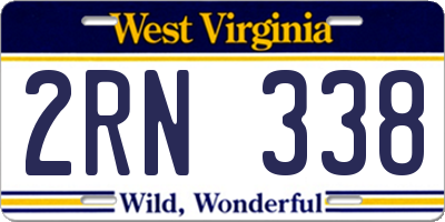 WV license plate 2RN338