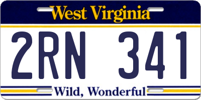 WV license plate 2RN341