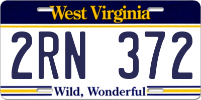 WV license plate 2RN372