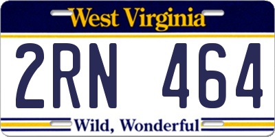 WV license plate 2RN464