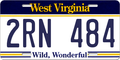 WV license plate 2RN484