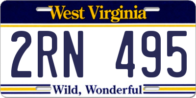 WV license plate 2RN495