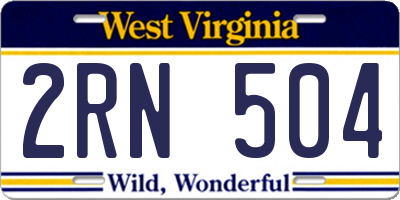 WV license plate 2RN504