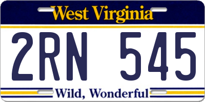 WV license plate 2RN545