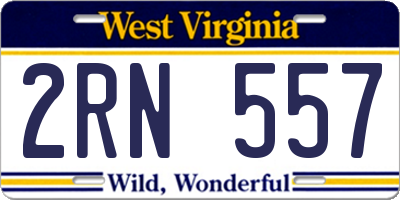 WV license plate 2RN557