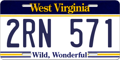 WV license plate 2RN571