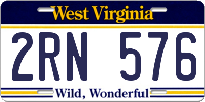 WV license plate 2RN576