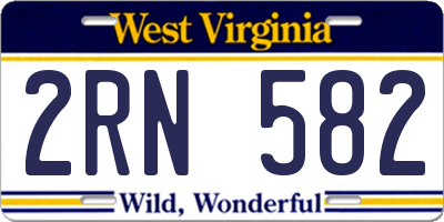 WV license plate 2RN582