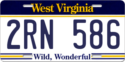 WV license plate 2RN586