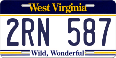 WV license plate 2RN587
