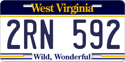 WV license plate 2RN592