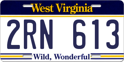 WV license plate 2RN613