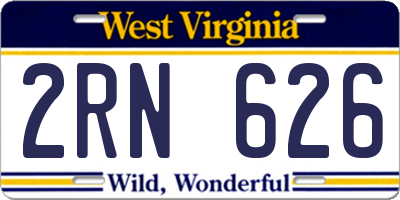 WV license plate 2RN626