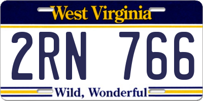 WV license plate 2RN766