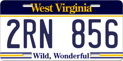 WV license plate 2RN856