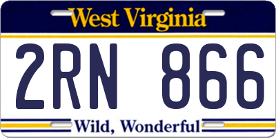 WV license plate 2RN866