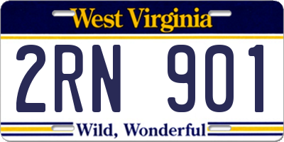 WV license plate 2RN901