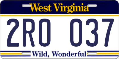 WV license plate 2RO037